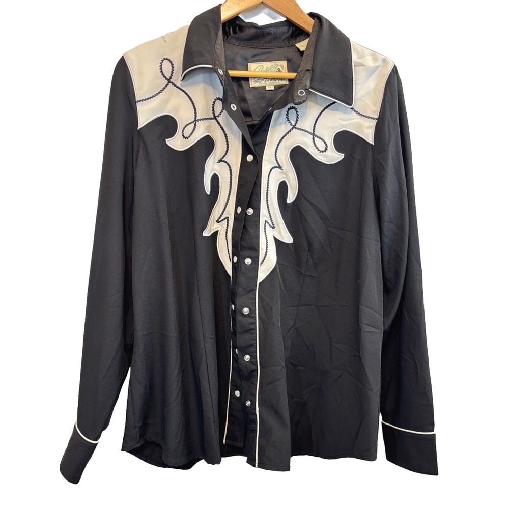Roper Black and Cream Western Button-Down Shirt
